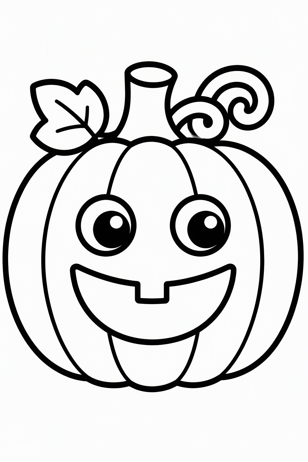 Big Smiling Jack-o'-Lantern — free printable coloring page