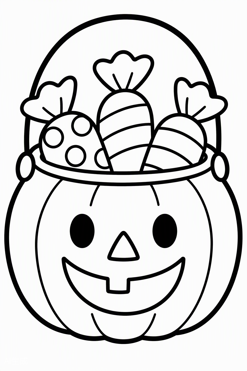 Trick-or-Treat Candy Bucket — free printable coloring page