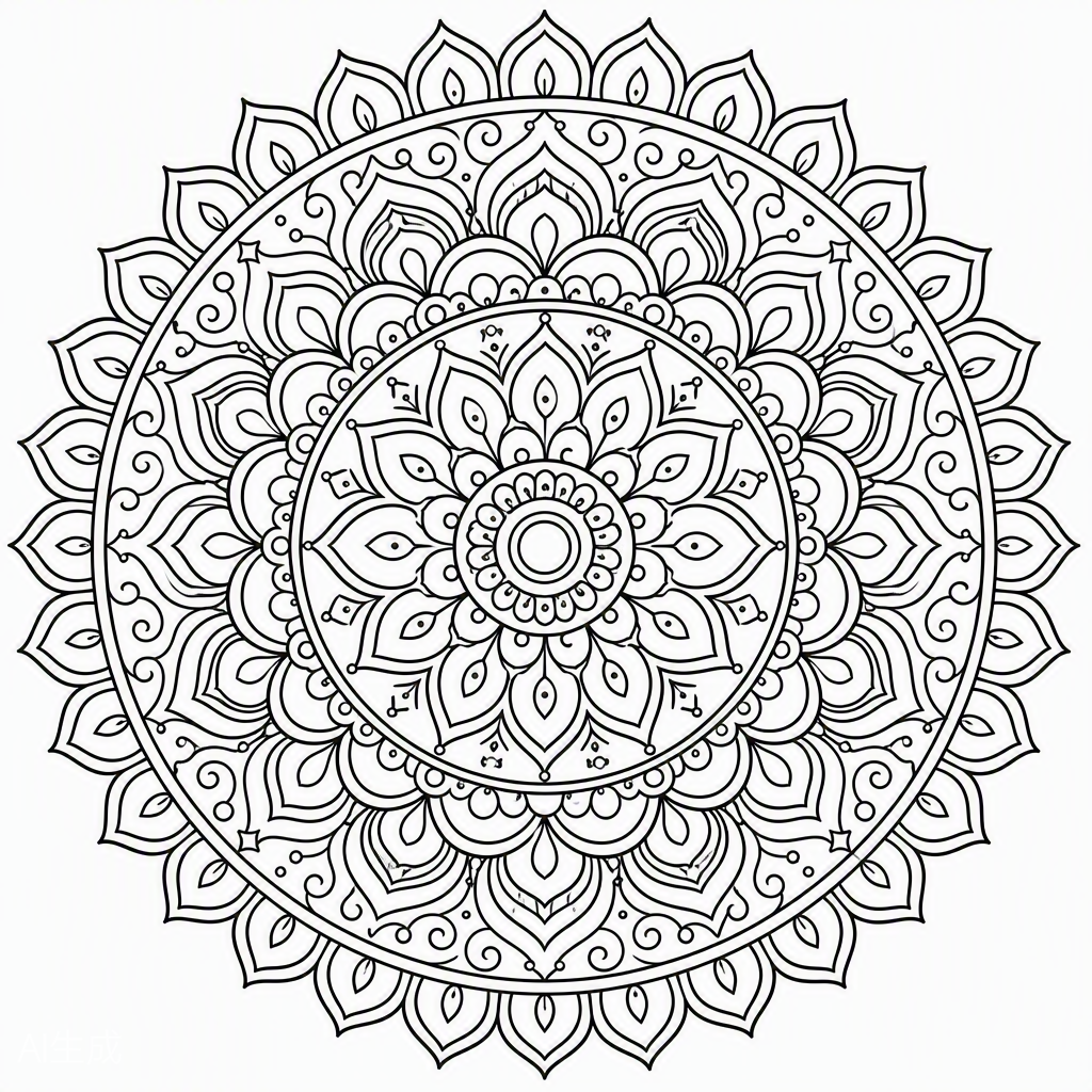 Intricate Circle Mandala — free printable coloring page